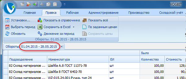 Период времени, за который отображается информация
