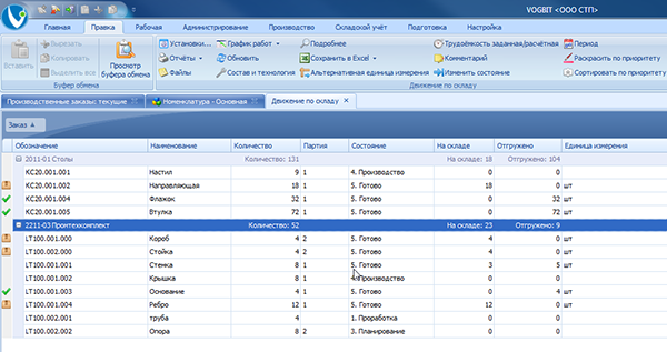 Режим Движение по складу
