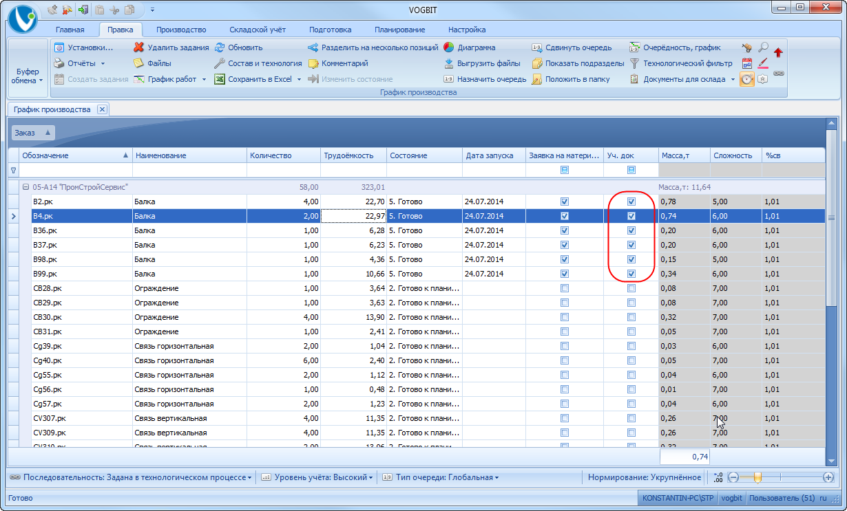 Информация о том, что имеются документы о поступлении на склад/отгрузке соответствующей продукции.
