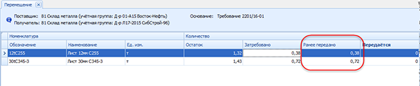 Перемещённое количество
